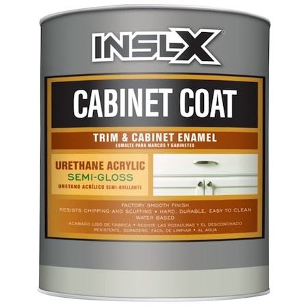 Insl-X By Benjamin Moore Trim & Cabinet Paint, Semi-Gloss, White, 1 qt CC6601099-04